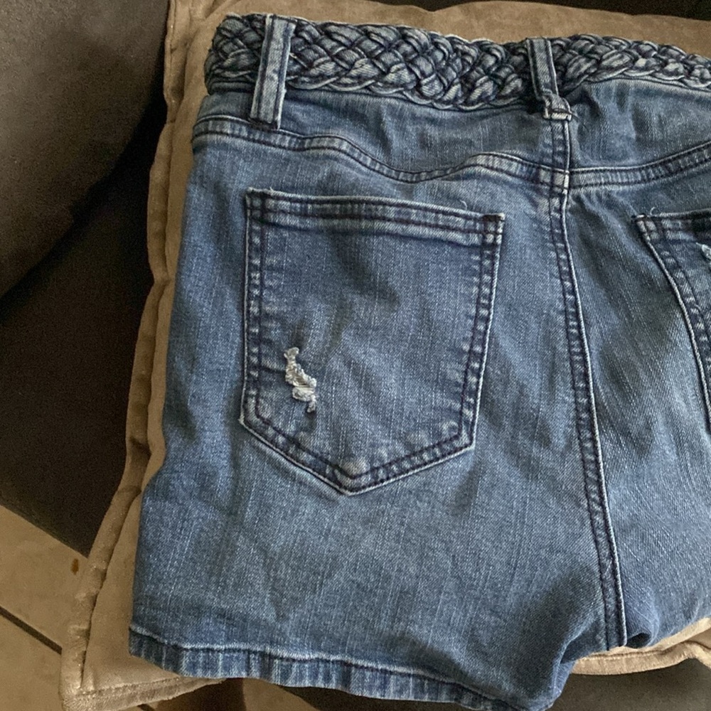Francesca's Collections Distressed Blue Jean Shorts - Picture 6 of 6
